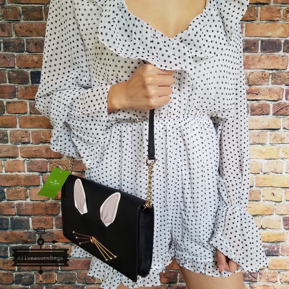 🔽 Kate spade Cali hop to it rabbit clutch black - Picture 4 of 4